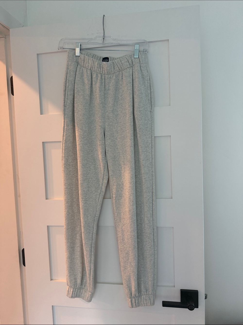 Light Gray Jogger Sweatpants - Elastic Waist & Cuffs